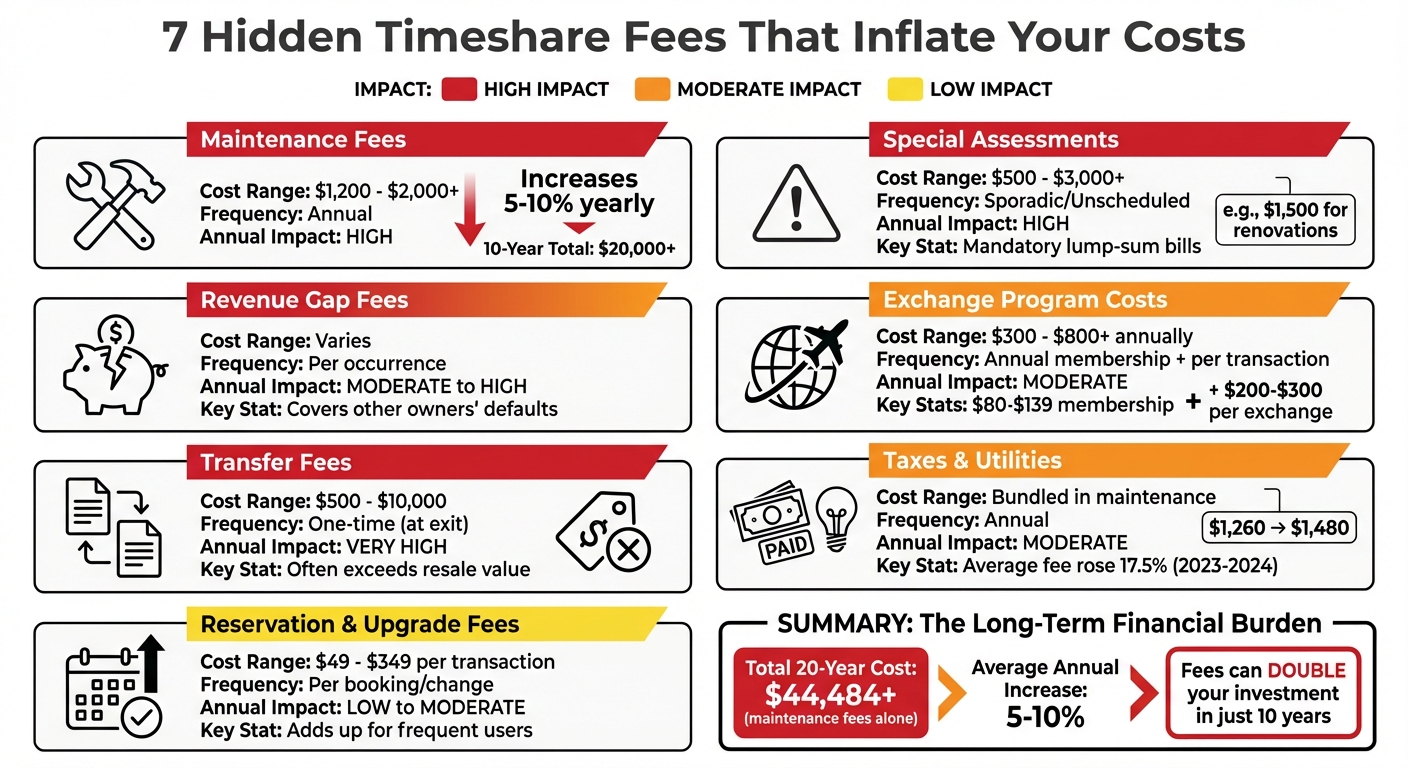 Timeshare Hidden Fees Comparison Chart: Annual Costs and Financial Impact
