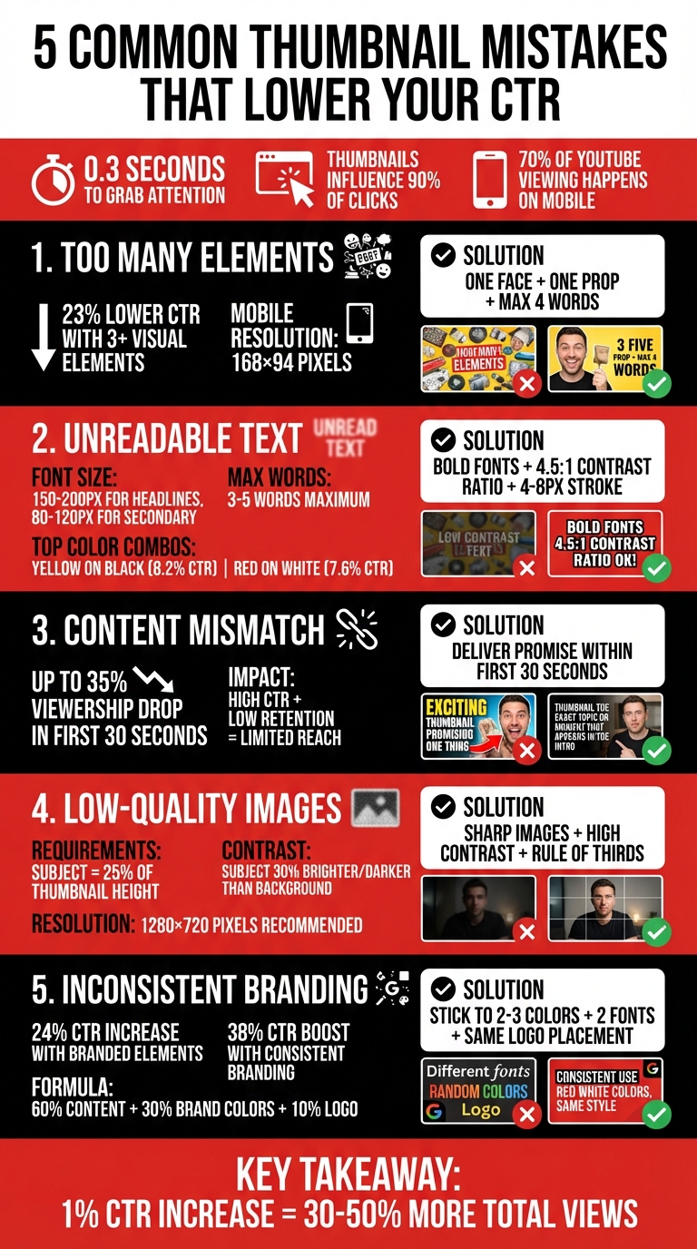 5 YouTube Thumbnail Mistakes That Lower CTR: Statistics and Solutions