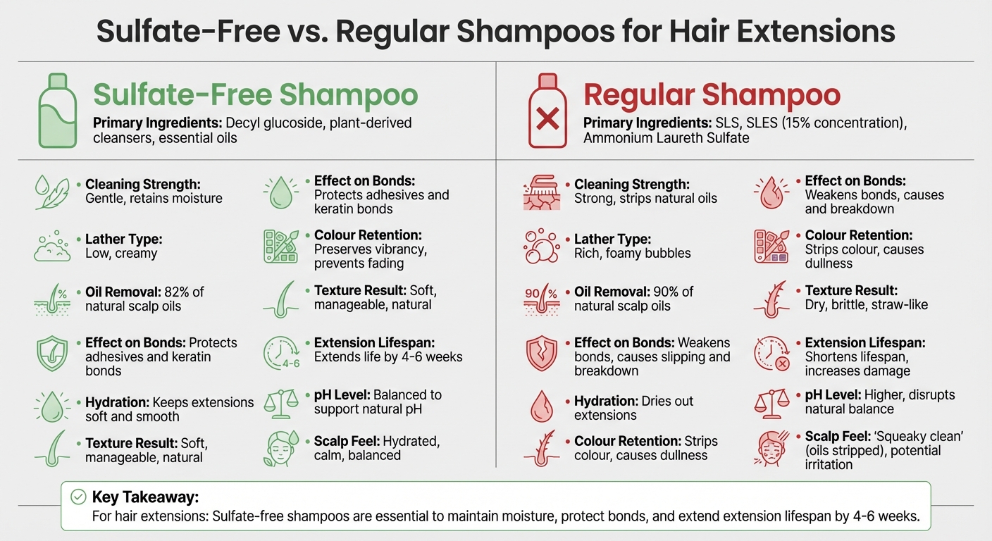 Sulfate-Free vs Regular Shampoo Effects on Hair Extensions Comparison Chart