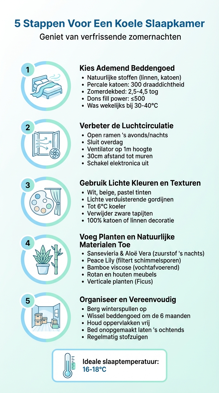 5 Stappen Voor Een Koele Slaapkamer in de Zomer