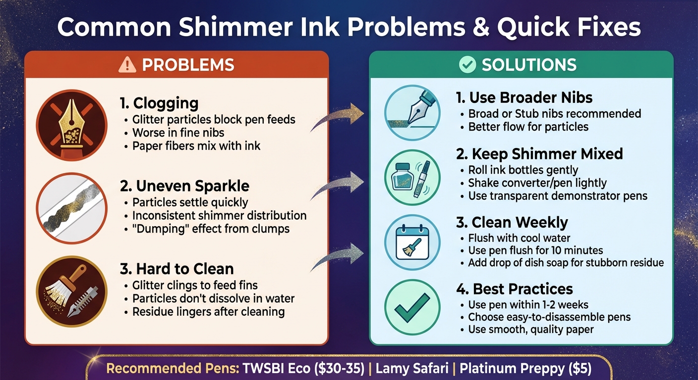 Quick Guide to Preventing and Fixing Shimmer Ink Problems in Fountain Pens