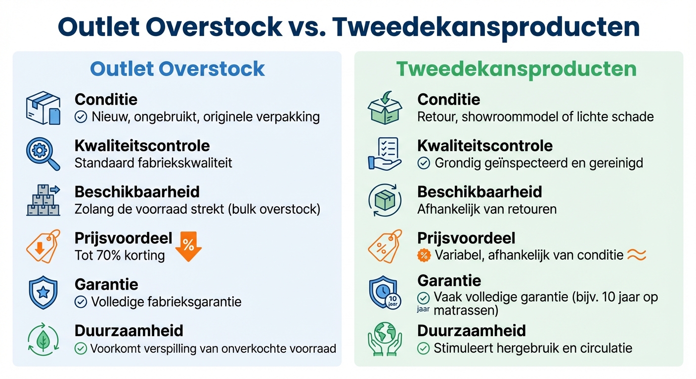 Outlet Overstock vs Tweedekansproducten Vergelijking