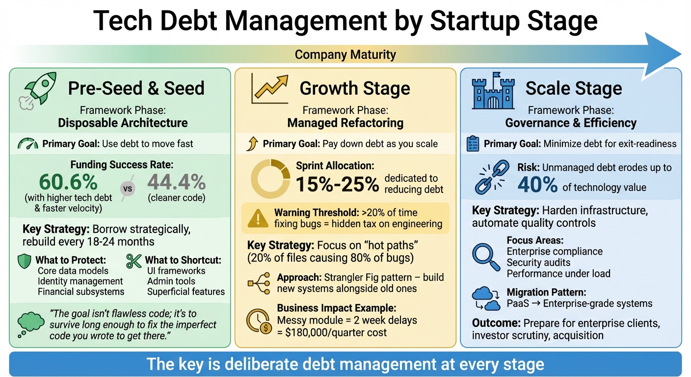 Tech Debt Management Strategy by Startup Stage