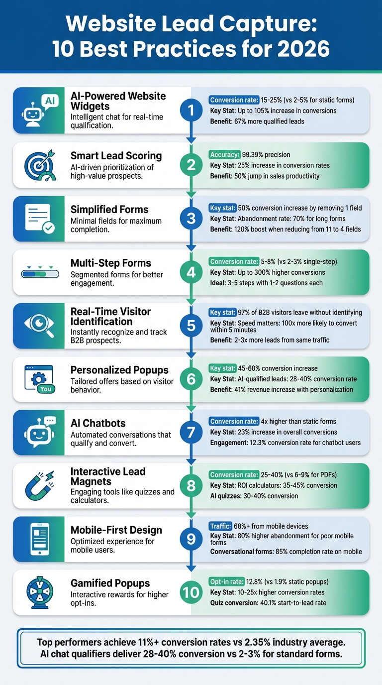 10 Website Lead Capture Best Practices for 2026: Key Statistics and Conversion Rates