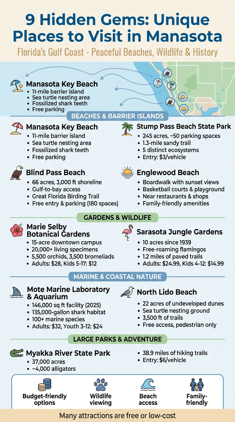 9 Hidden Gems in Manasota Florida - Visitor Guide Map