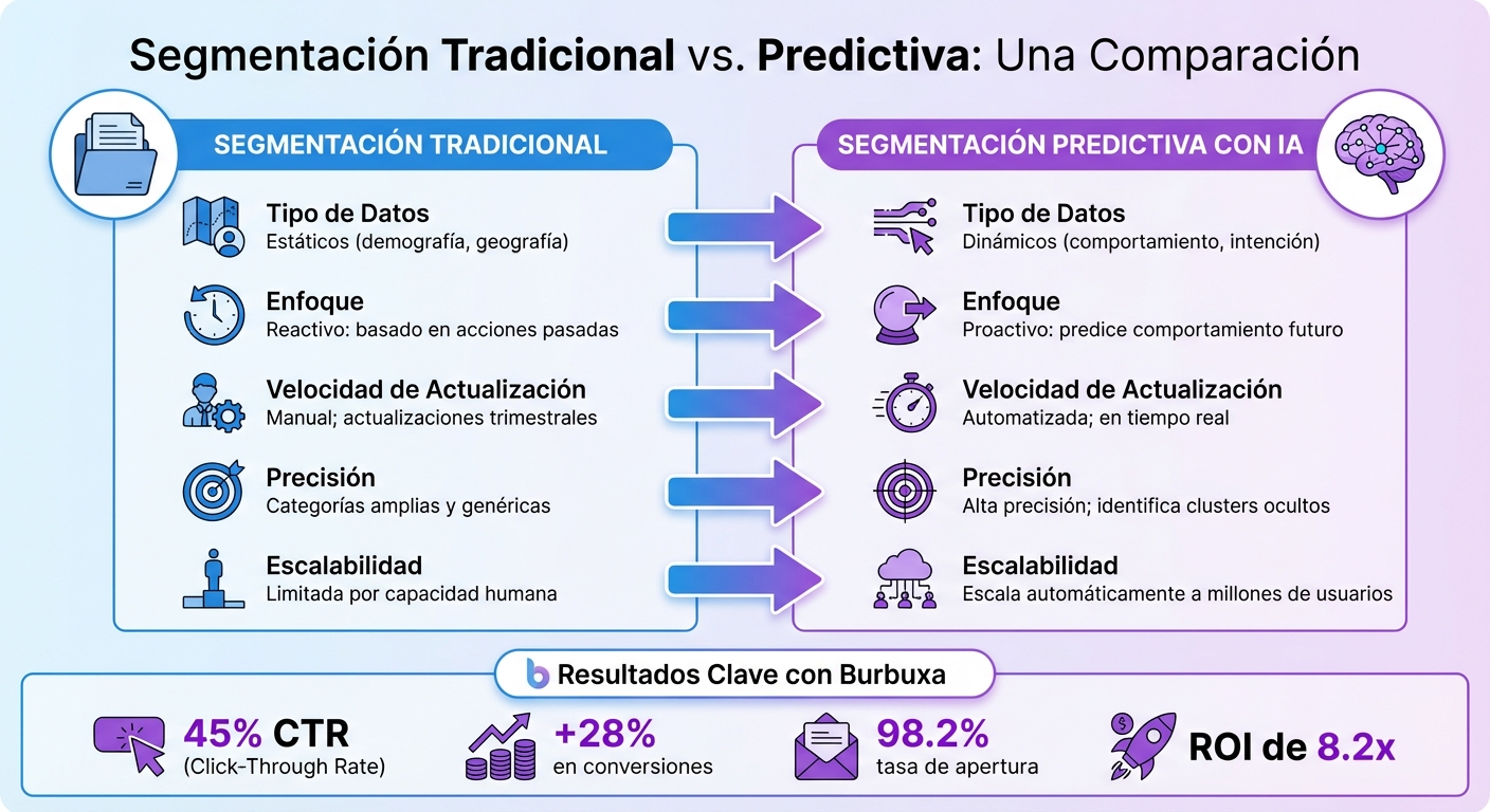 Segmentación Tradicional vs Predictiva con IA: Comparación de Características