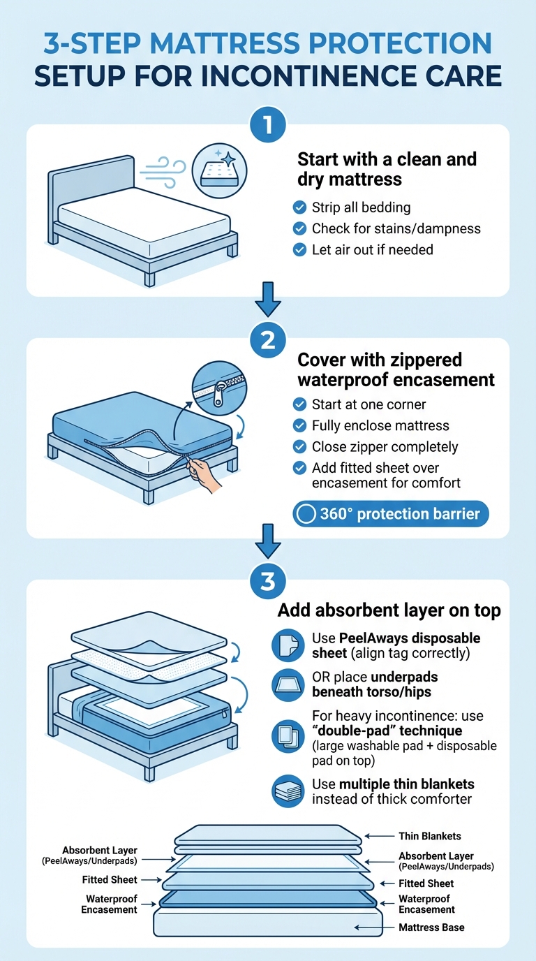 3-Step Mattress Protection Setup Guide for Incontinence Care
