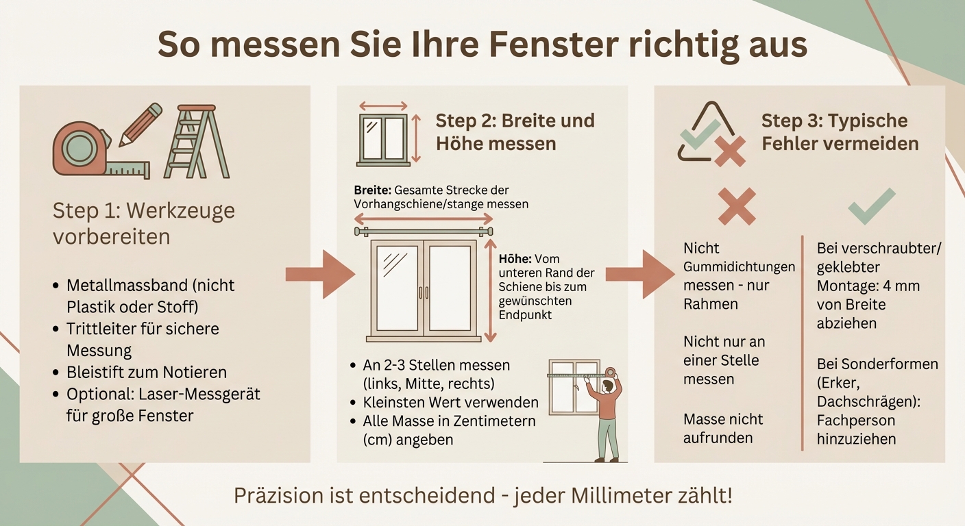 Fenster richtig ausmessen für Massvorhänge - 3 Schritte Anleitung