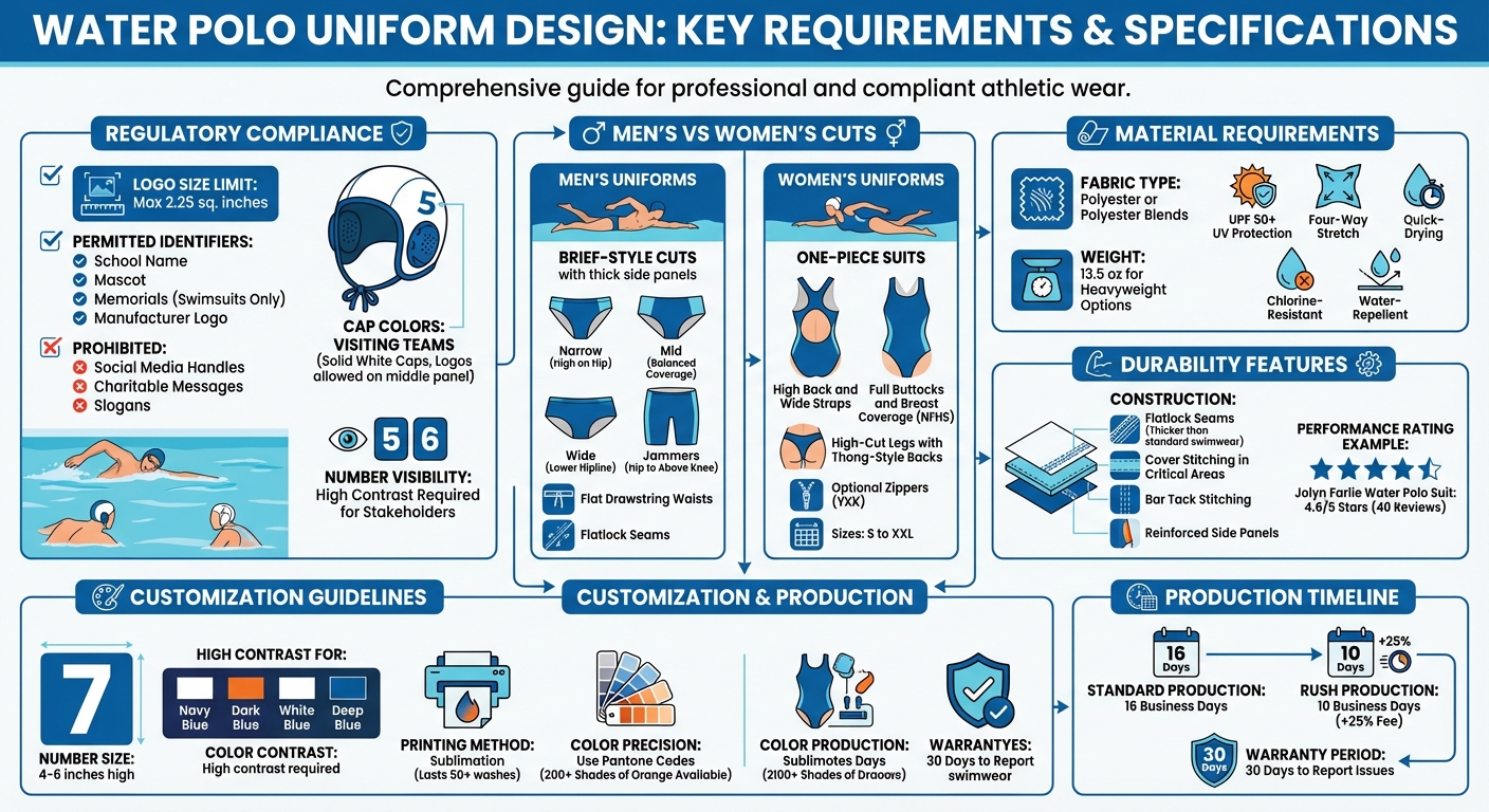Water Polo Uniform Design Requirements and Specifications Guide