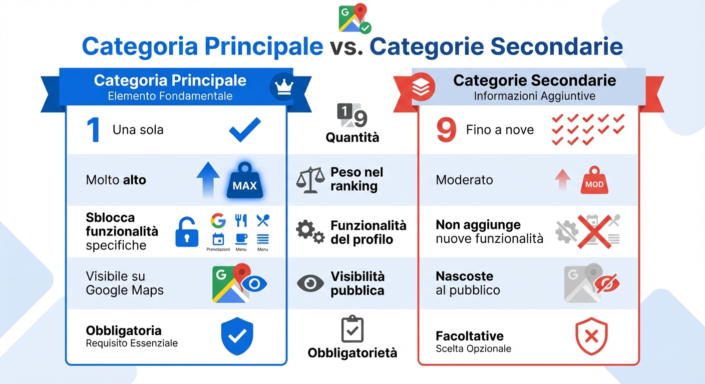 Categorie google my business: come scegliere quella giusta 1 Differenze tra categoria principale e categorie secondarie google business profile