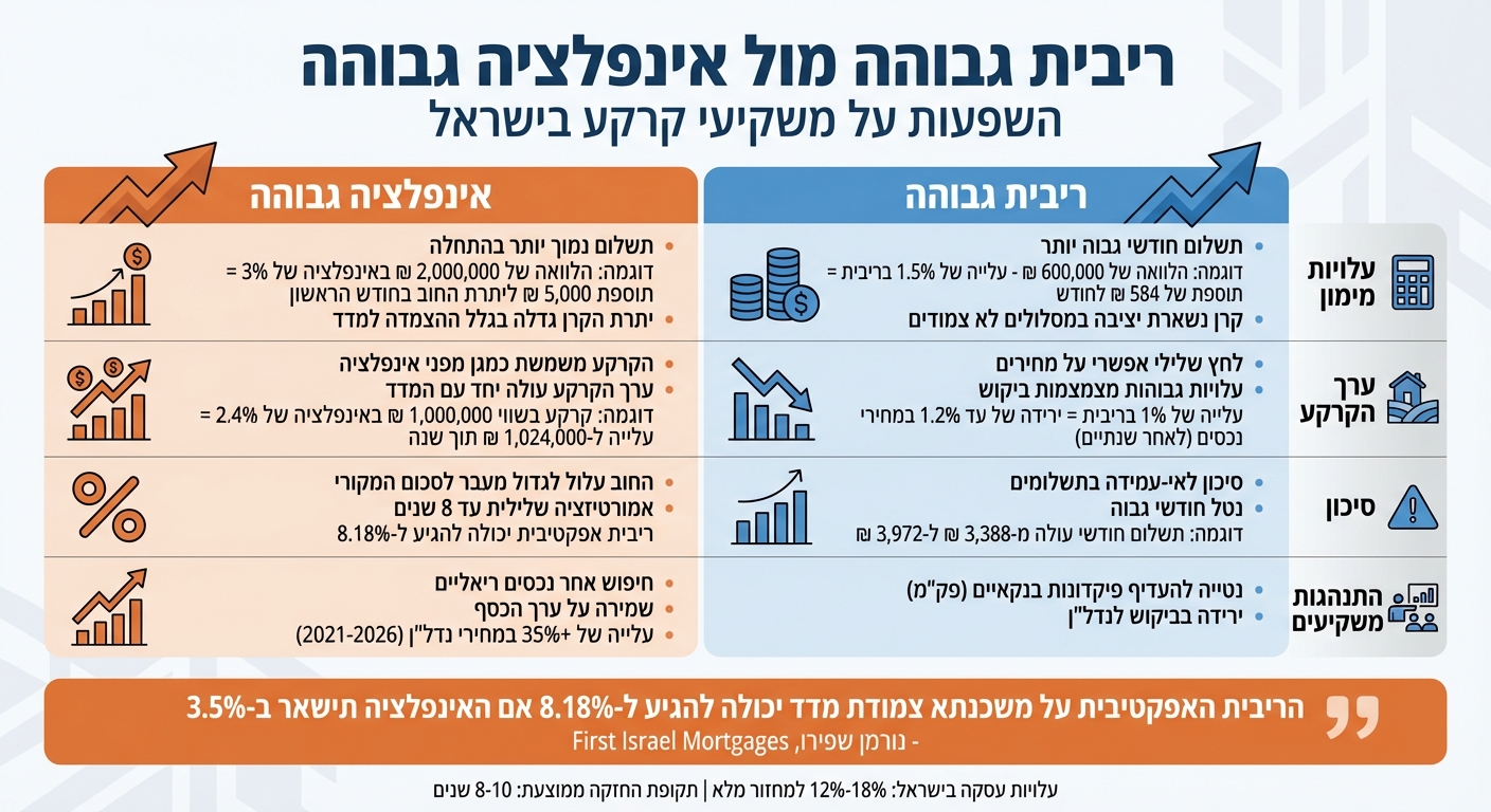 ריבית גבוהה מול אינפלציה גבוהה: השפעות על משקיעי קרקע בישראל