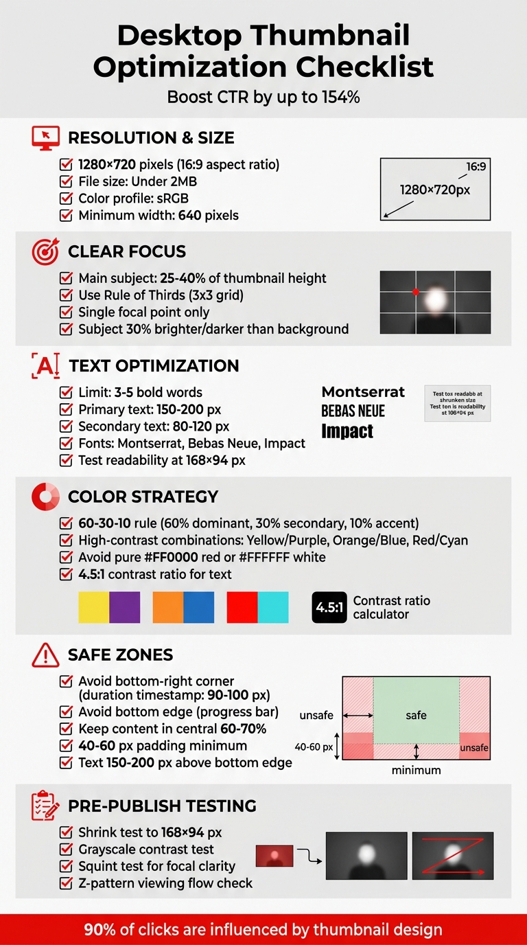 Desktop YouTube Thumbnail Optimization Checklist
