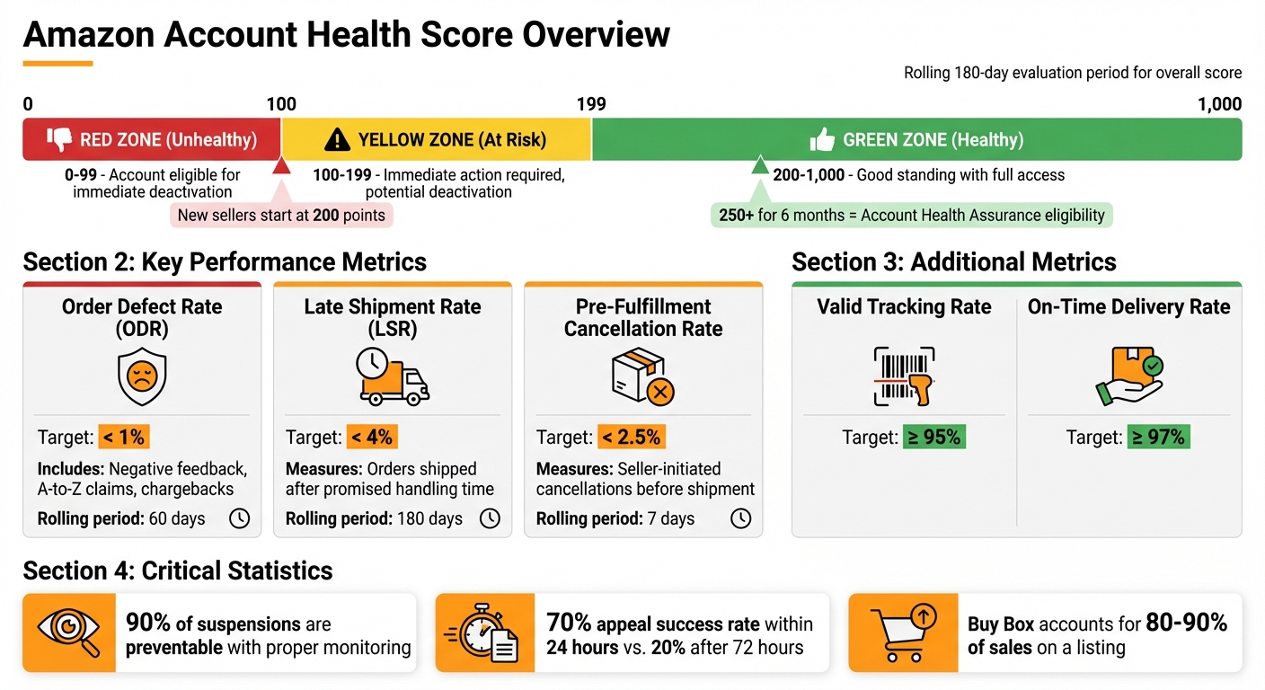 Amazon Account Health Score Status Levels and Performance Metrics