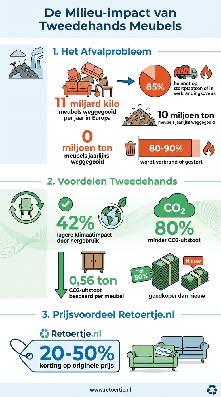 Milieu-impact van tweedehands meubels: besparing op afval en CO2-uitstoot