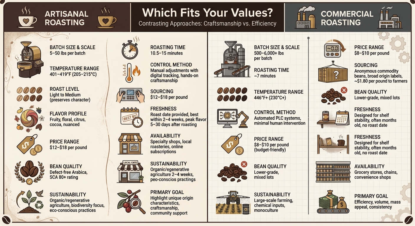 Artisanal vs Commercial Coffee Roasting: Complete Comparison Guide