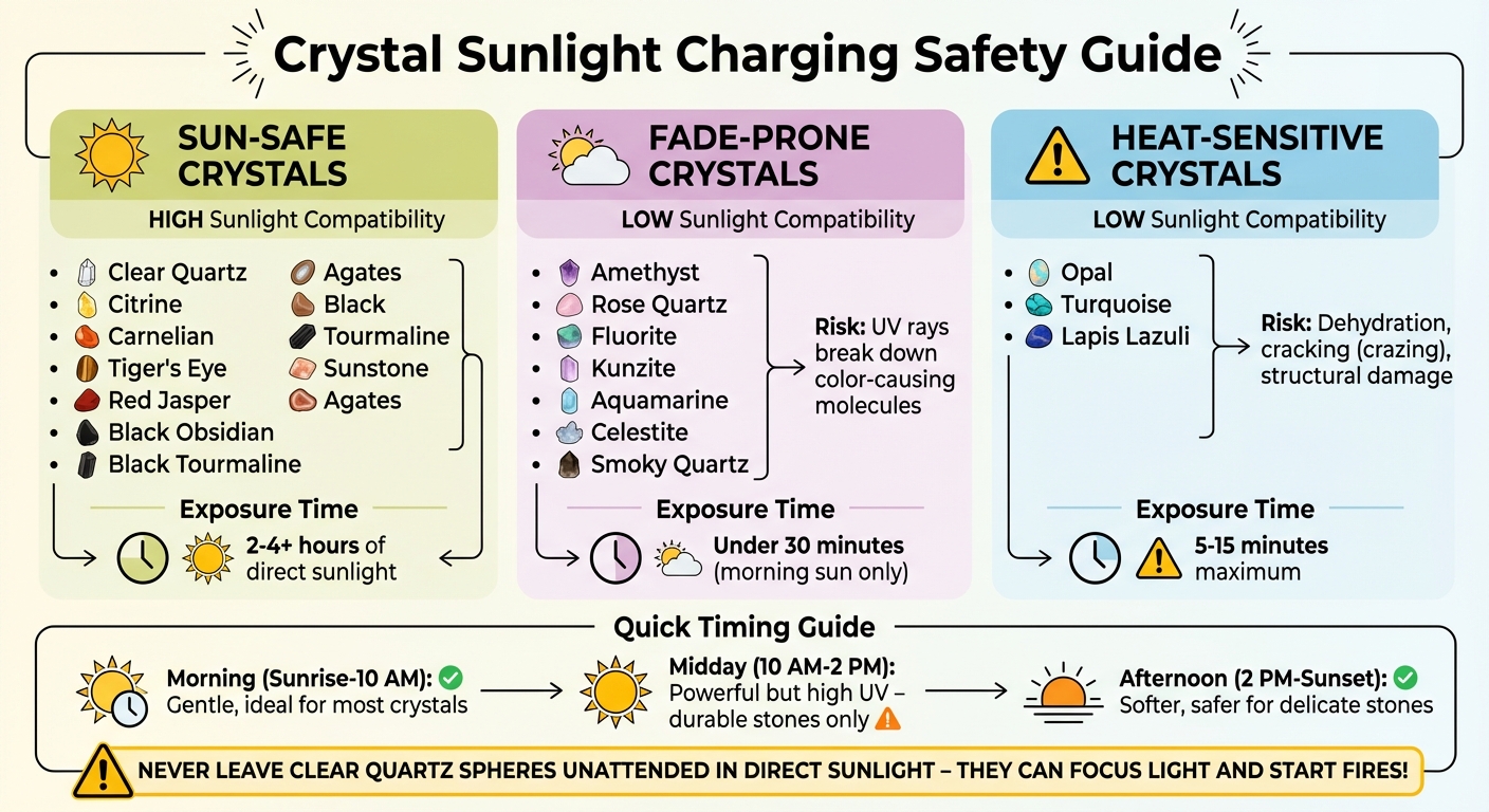 Crystal Sunlight Charging Safety Guide: Which Crystals Are Sun-Safe vs Sensitive