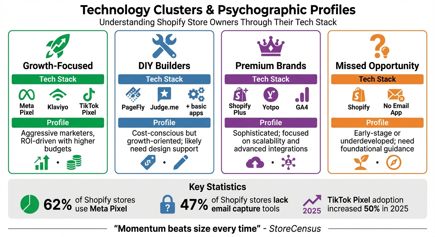 Shopify Store Technology Clusters and Psychographic Profiles