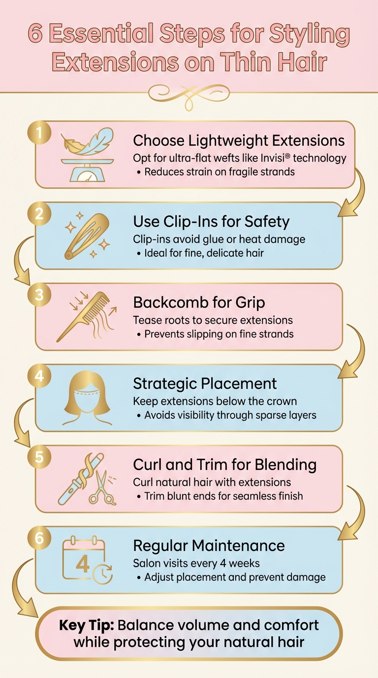 6-Step Guide to Styling Hair Extensions on Thin Hair