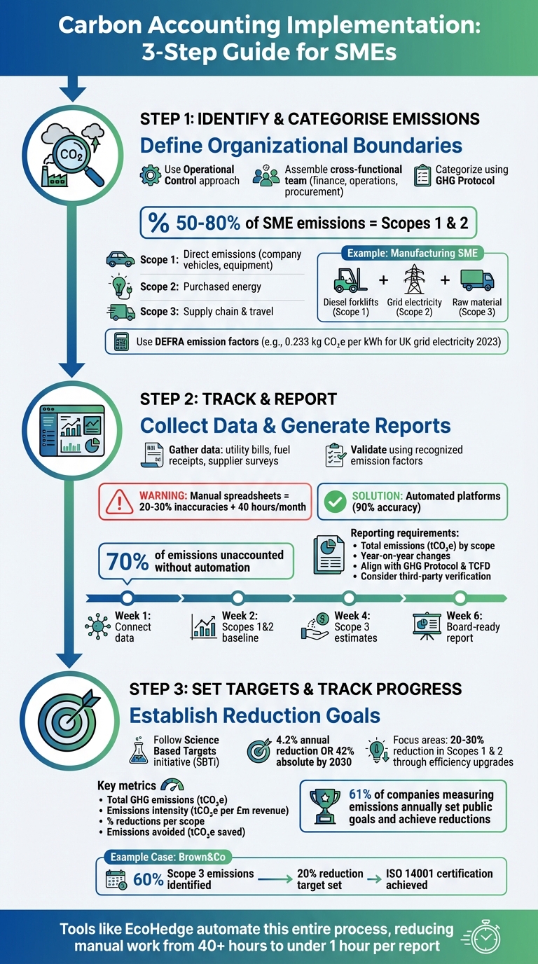 Carbon Accounting Implementation Guide for SMEs: 3-Step Process