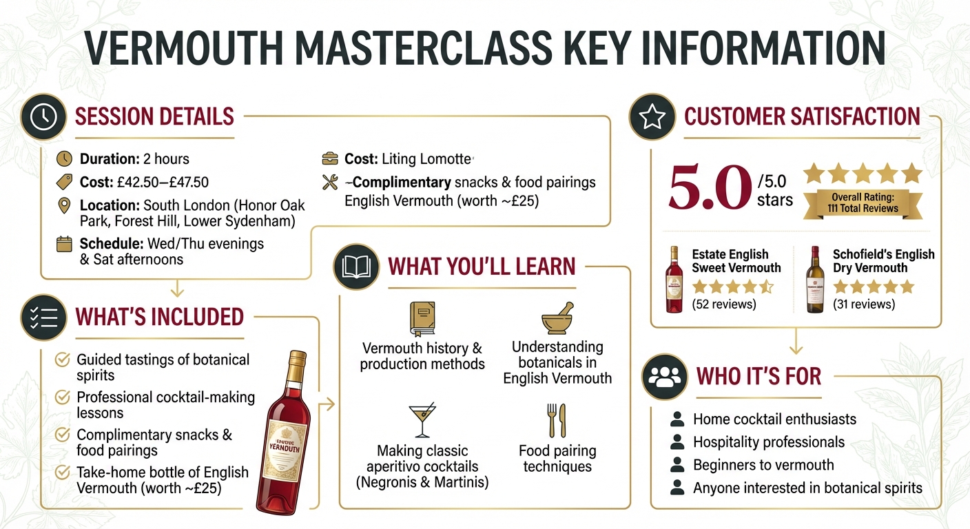 Vermouth Masterclass Overview: Duration, Cost, Activities & Reviews