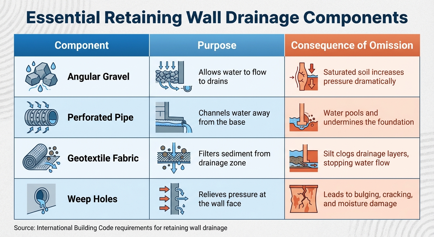Retaining Wall Drainage Components: Purpose and Consequences of Omission