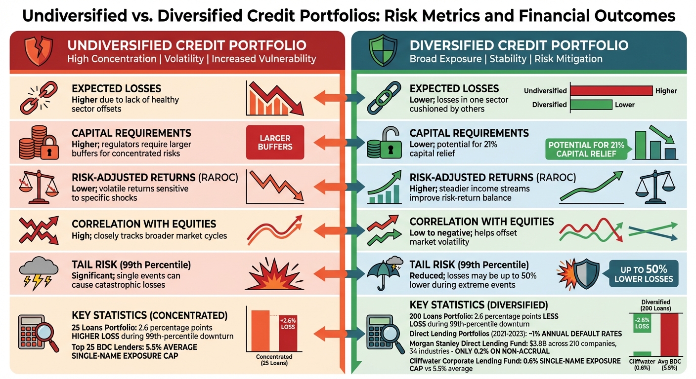 Undiversified vs Diversified Credit Portfolios: Risk Metrics Comparison