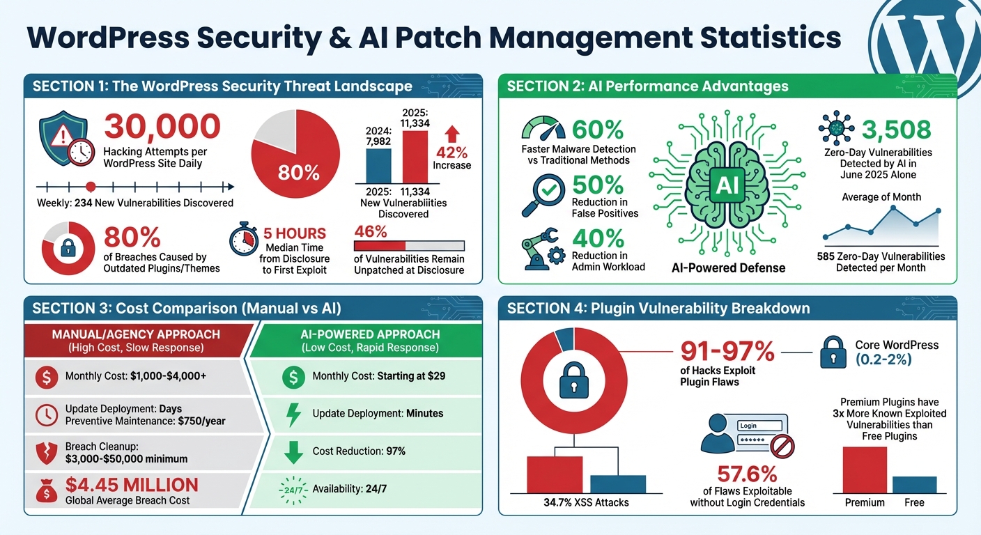 AI vs Manual WordPress Security Patch Management: Key Statistics and Cost Comparison