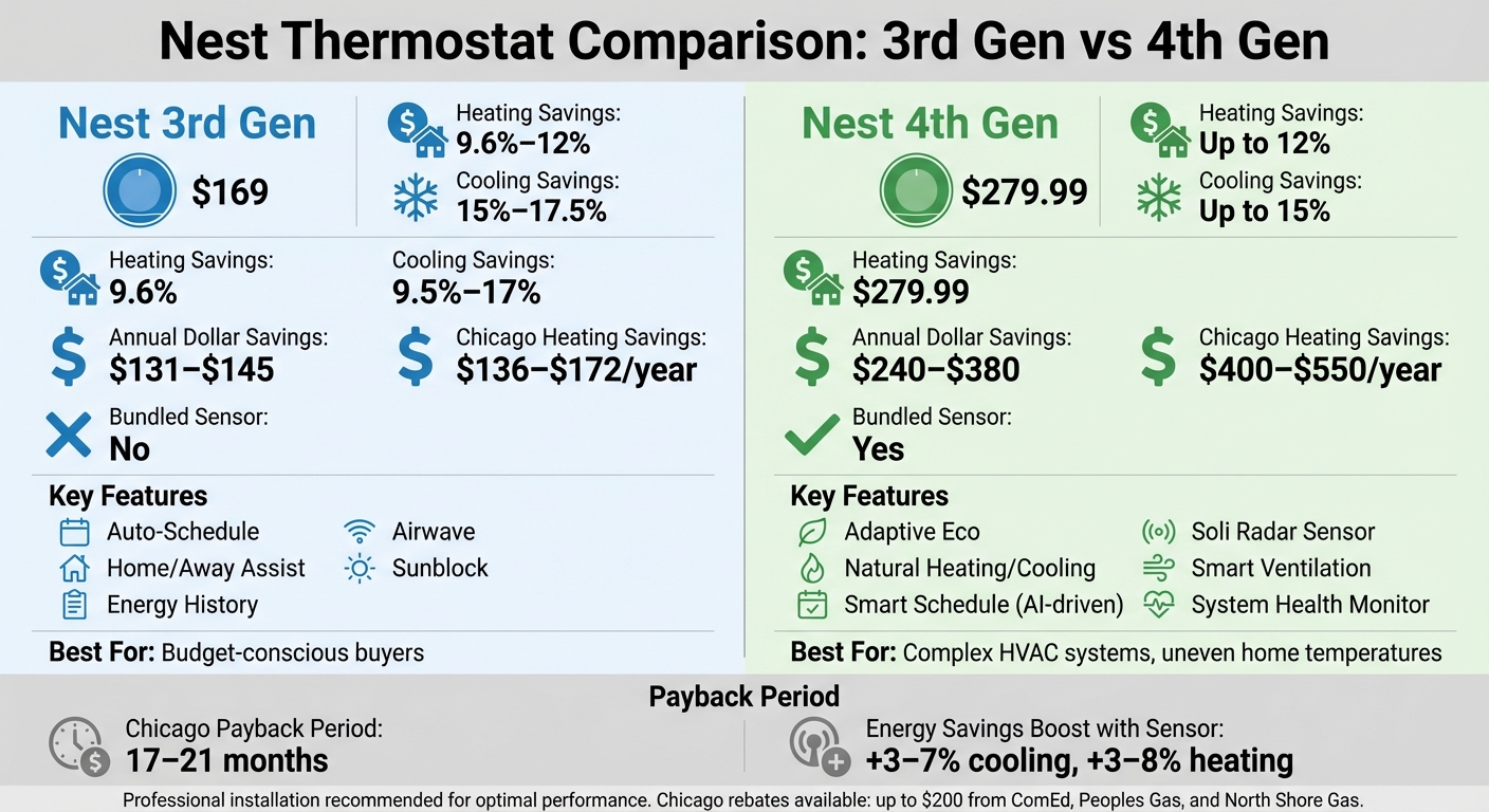 Nest 3rd Gen vs 4th Gen Energy Savings Comparison