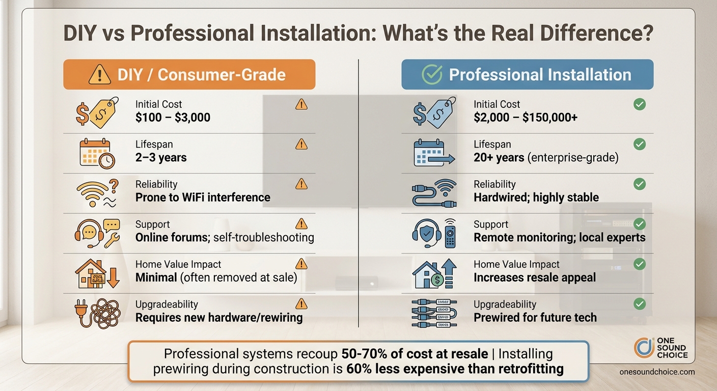 DIY vs Professional Smart Home Installation: Cost, Reliability and Long-Term Value Comparison