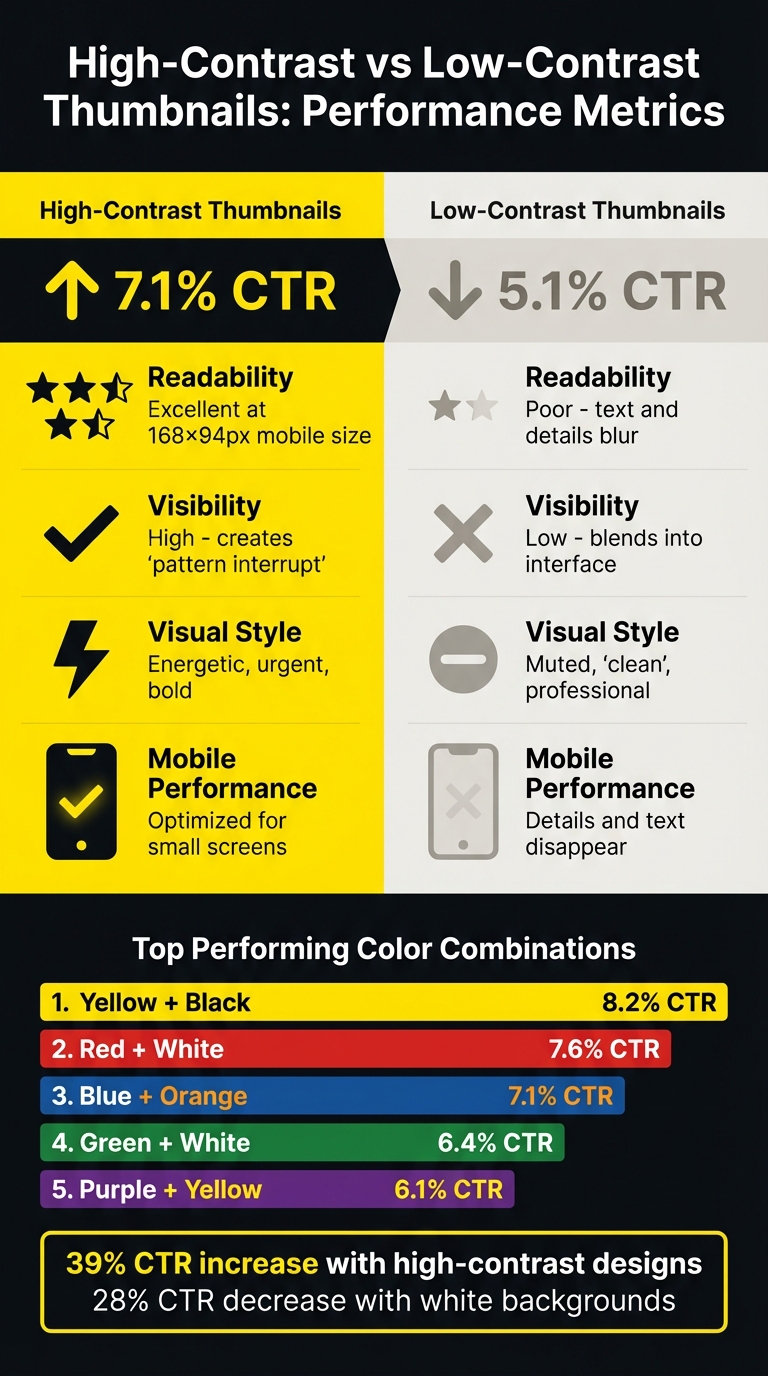 High-Contrast vs Low-Contrast Thumbnail Performance Comparison