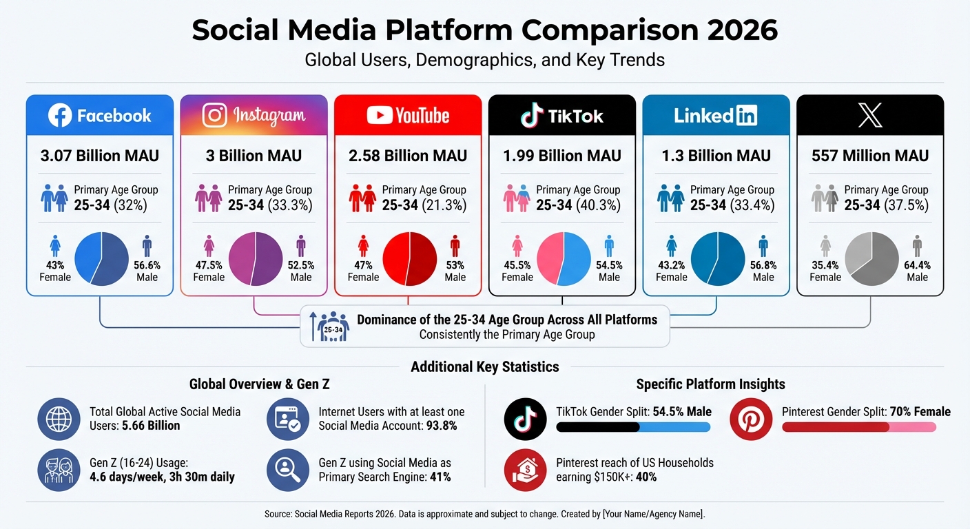 Social Media Platform Demographics and User Statistics 2026