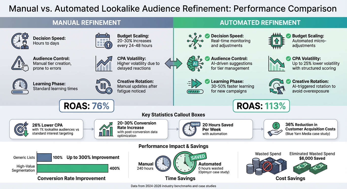 Manual vs Automated Lookalike Audience Refinement Performance Comparison