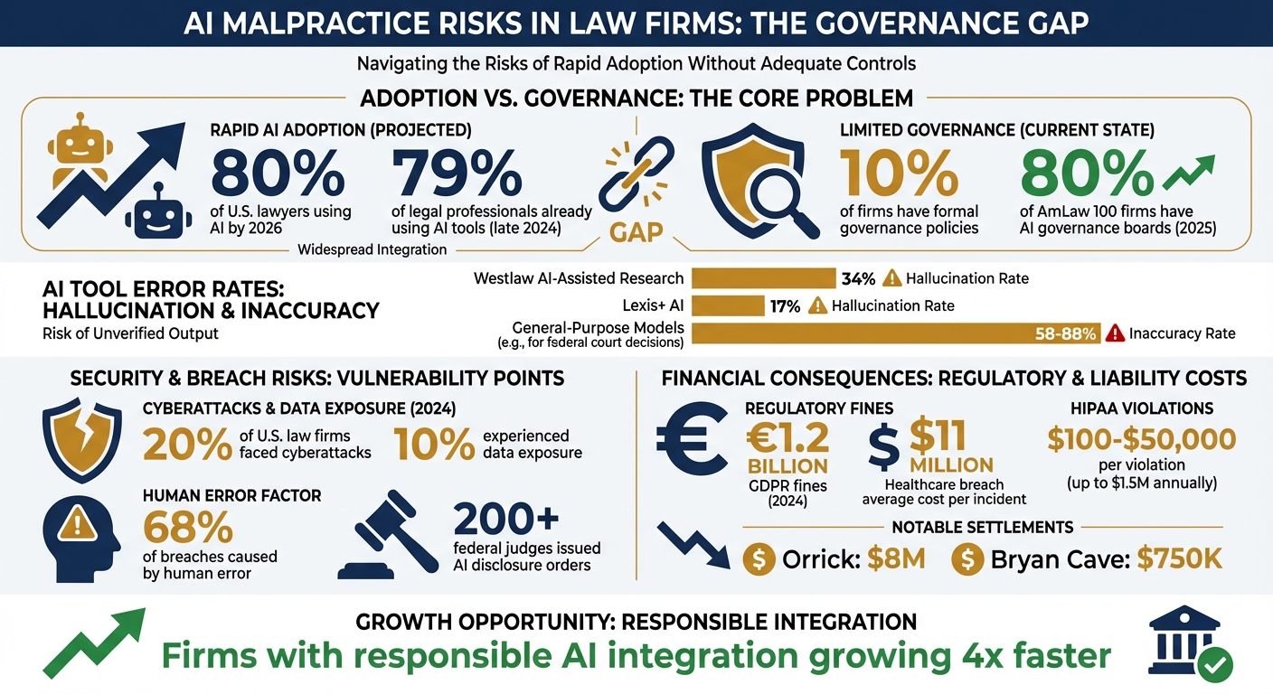 AI Adoption vs Governance Gap in Law Firms: Key Statistics and Risk Indicators