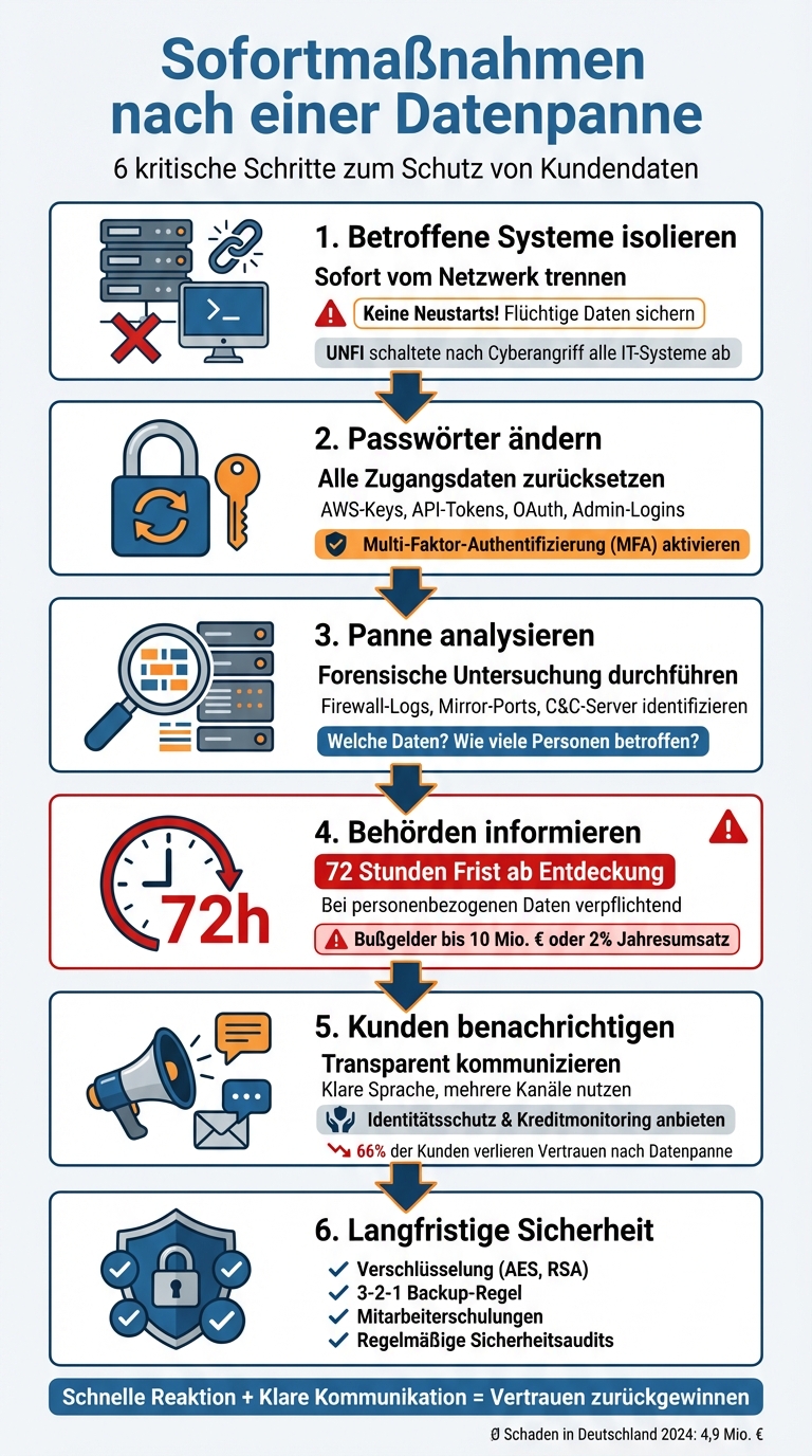 6 Schritte zum Schutz von Kundendaten nach einer Datenpanne