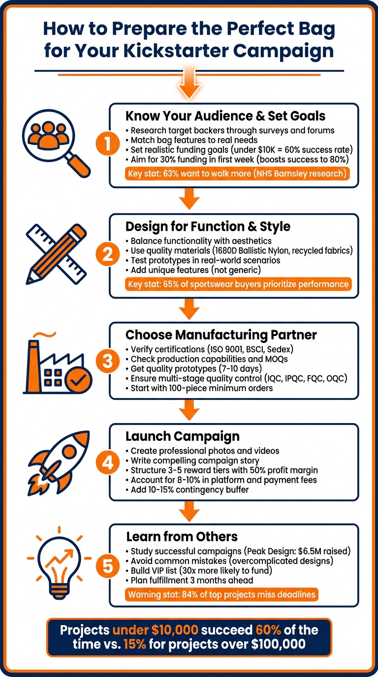 5-Step Process to Launch a Successful Kickstarter Bag Campaign