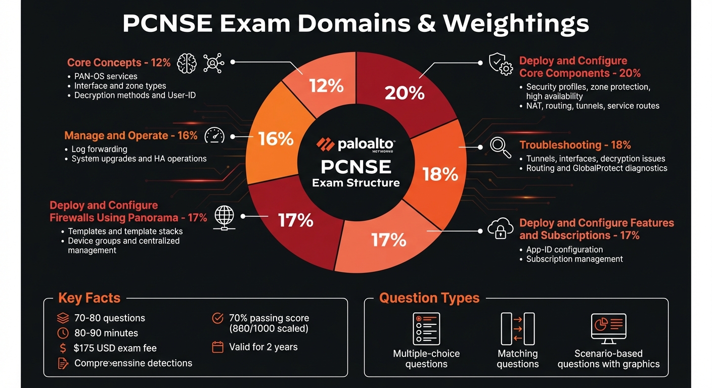 PCNSE Certification Exam Domains and Weightings Breakdown