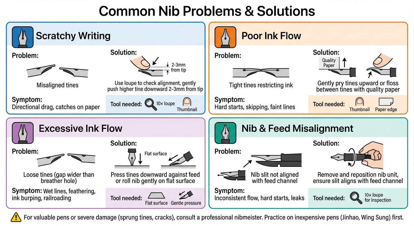 Common Fountain Pen Nib Problems and Solutions Guide