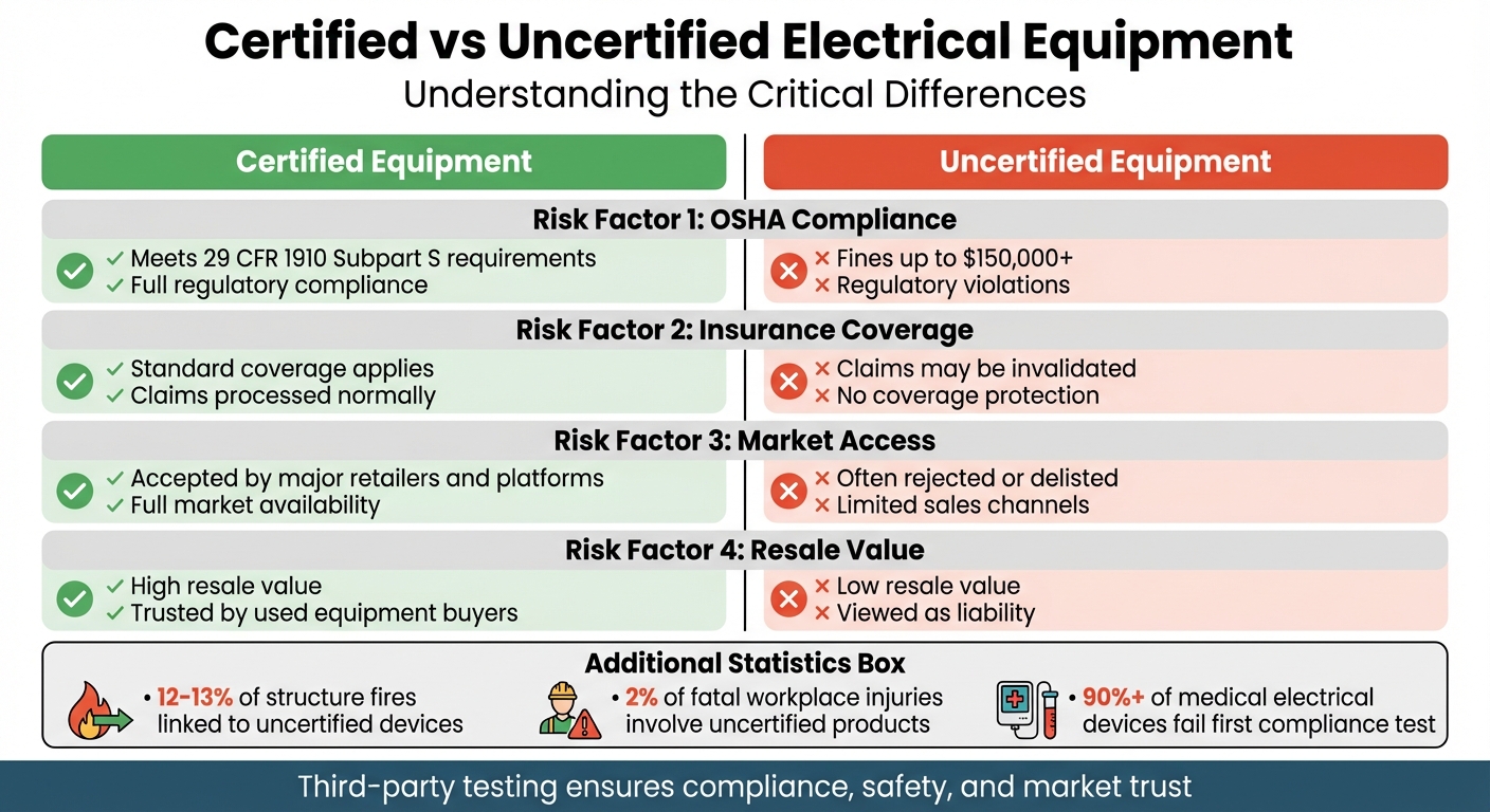 Certified vs Uncertified Electrical Equipment: Safety and Compliance Comparison