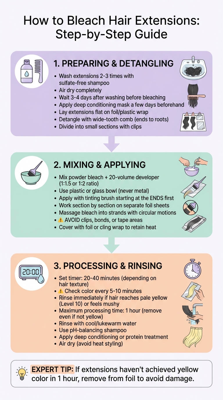 Step-by-Step Guide to Bleaching Hair Extensions Safely