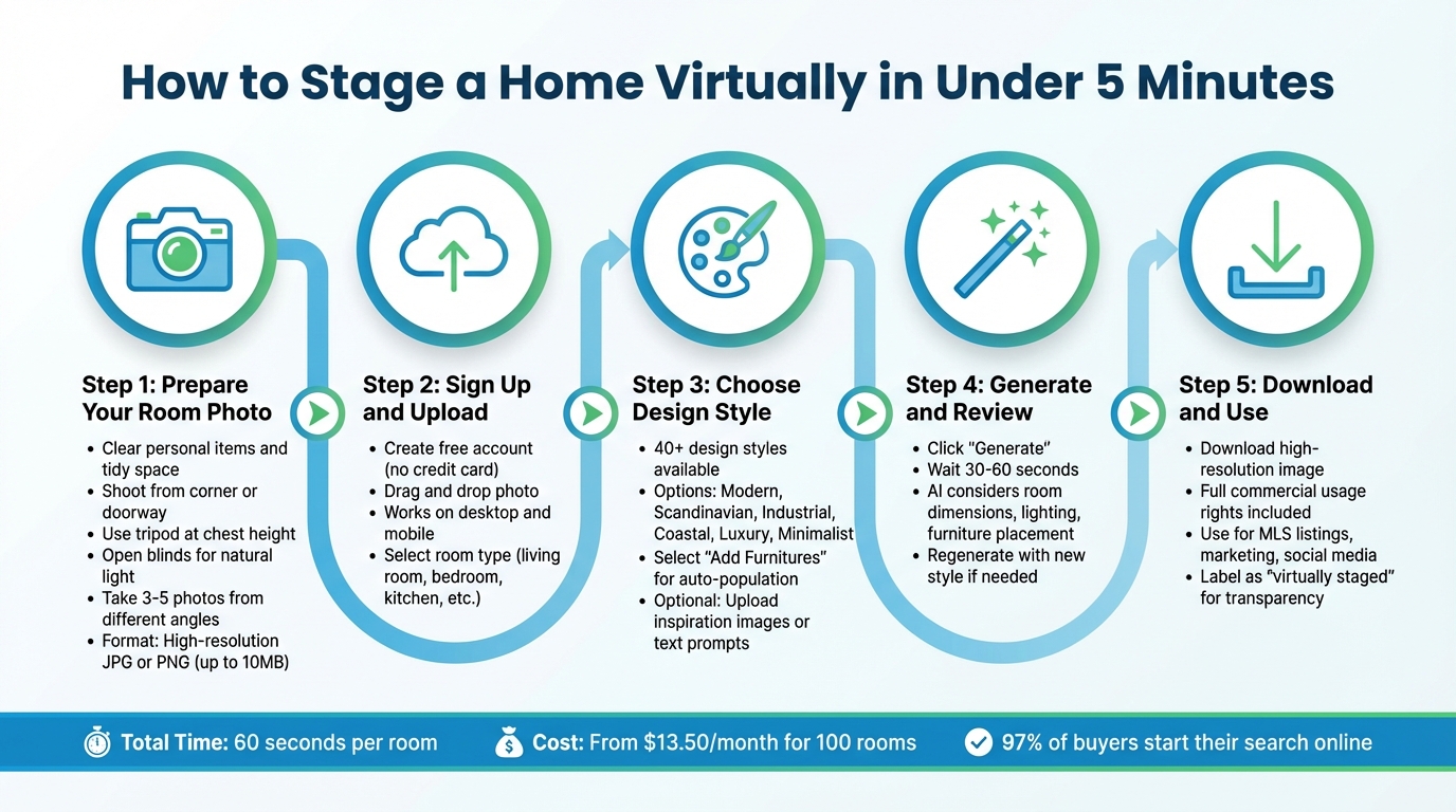 5-Step Virtual Home Staging Process with InstantInterior AI