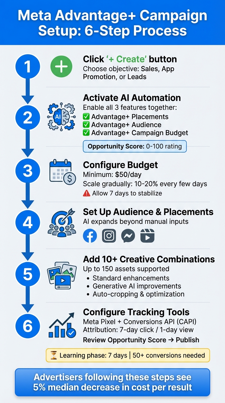 Meta Advantage+ Campaign Setup: 6-Step Process Guide