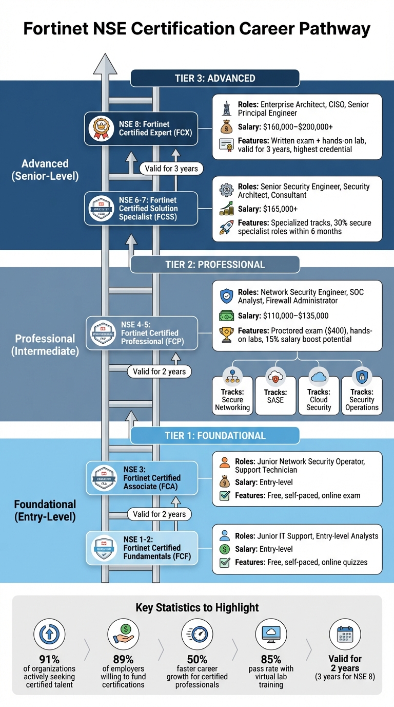 Fortinet NSE Certification Levels: Career Paths and Salary Ranges