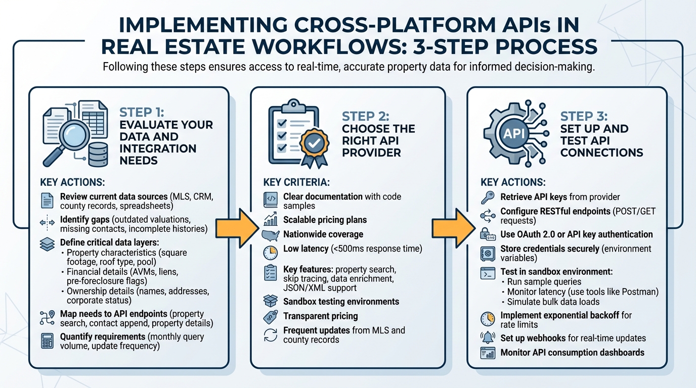 3-Step Process for Implementing Cross-Platform APIs in Real Estate Workflows