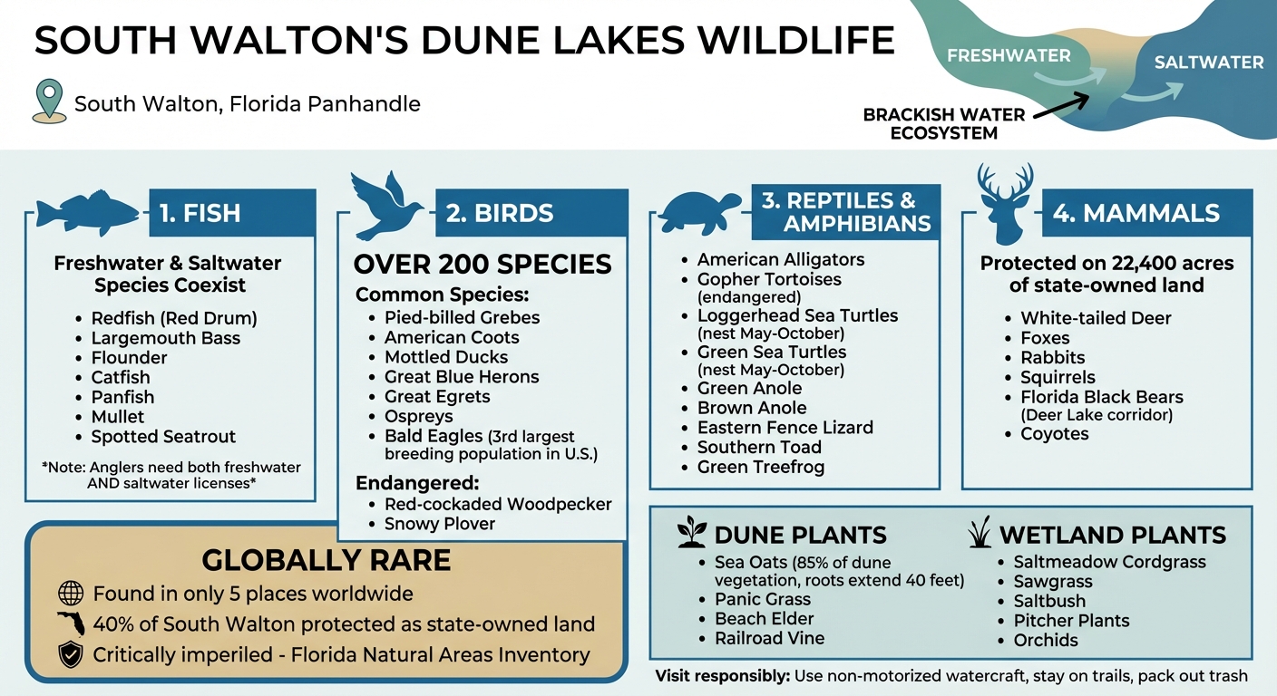 Wildlife Species Found in South Walton's Dune Lakes Ecosystem
