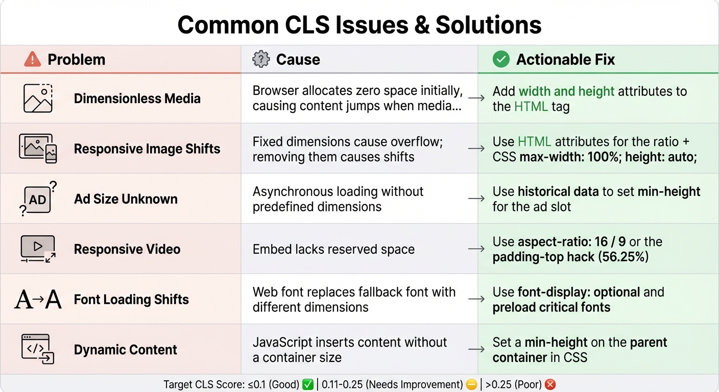 Common CLS Issues: Causes and Fixes Guide