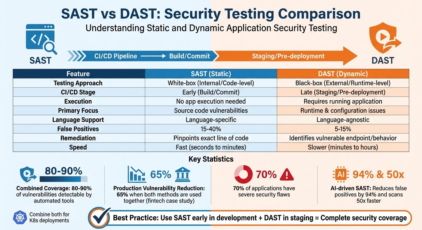 SAST vs DAST Security Testing Comparison Chart