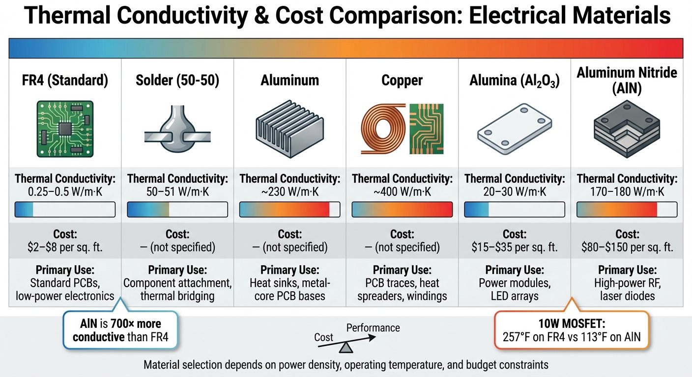 Thermal Conductivity Comparison of Common Electrical Materials
