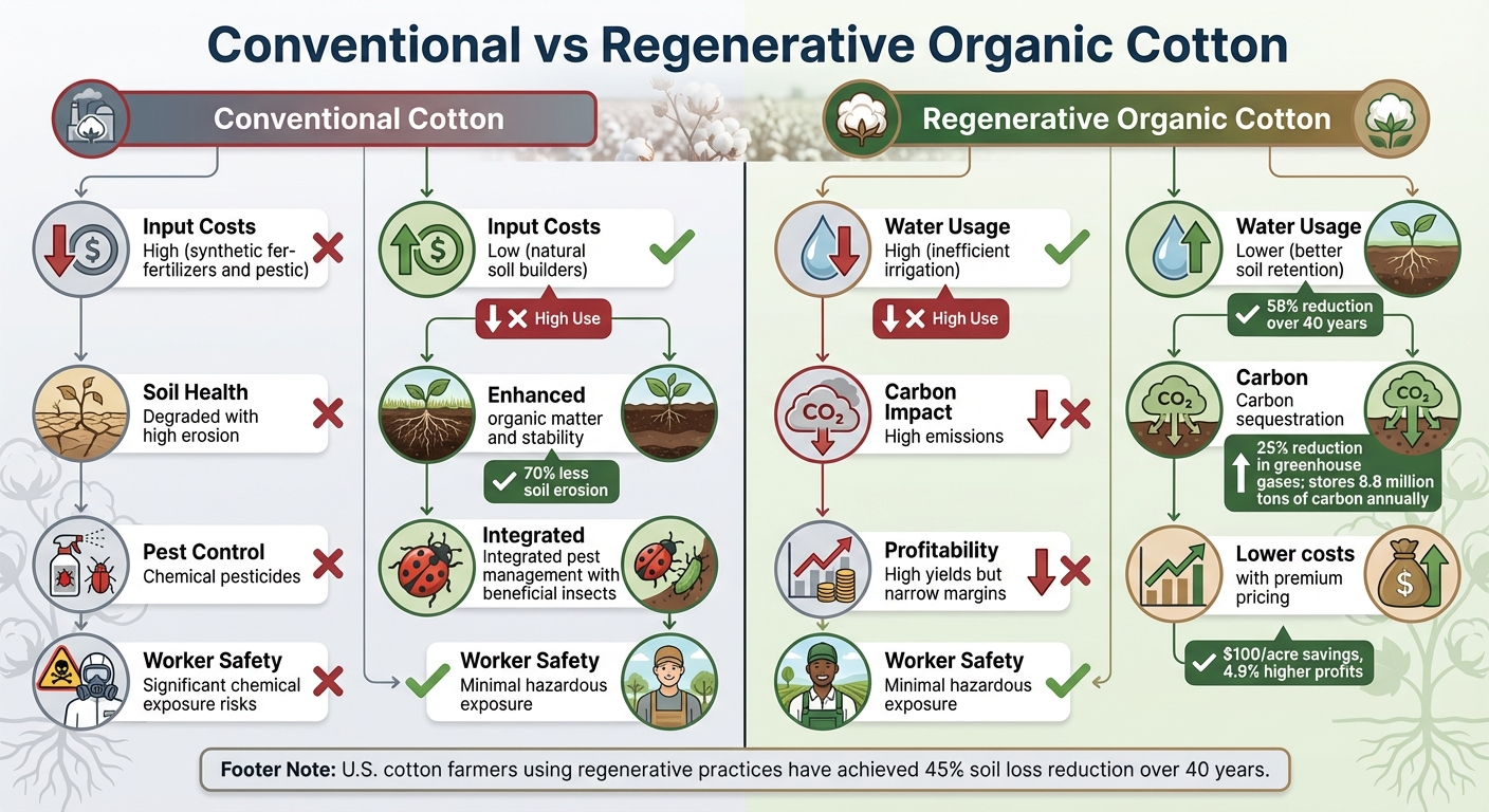 Conventional vs Regenerative Organic Cotton Farming Comparison