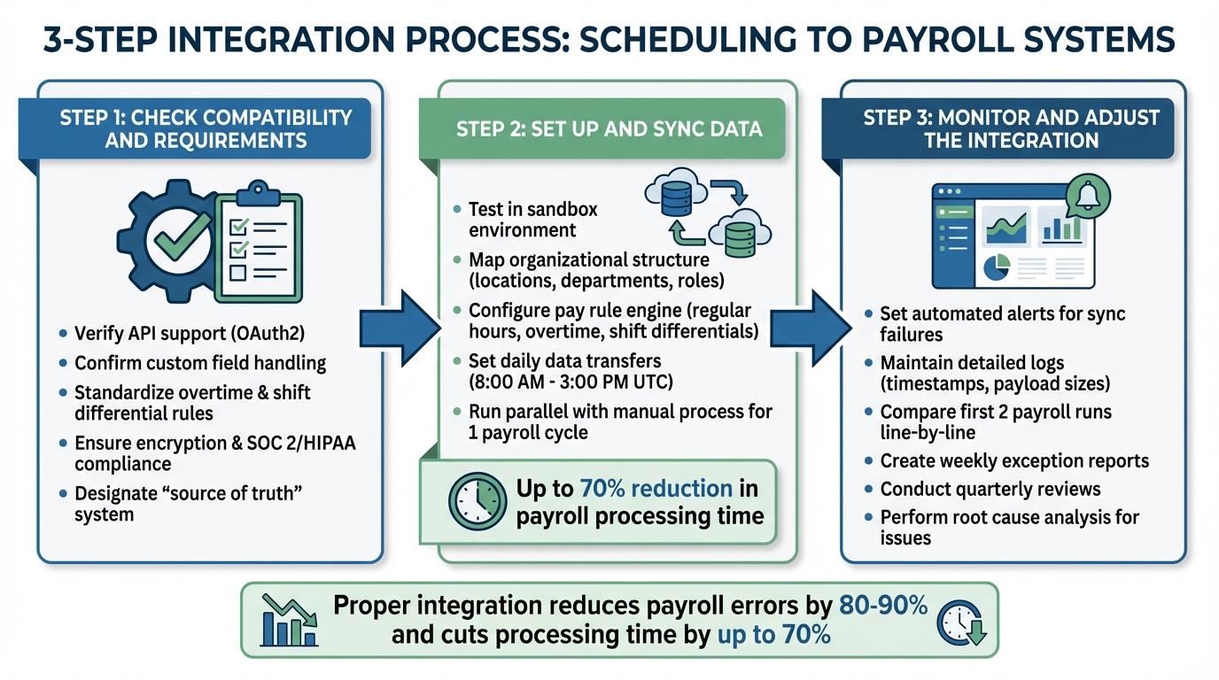3-Step Process for Integrating Scheduling and Payroll Systems