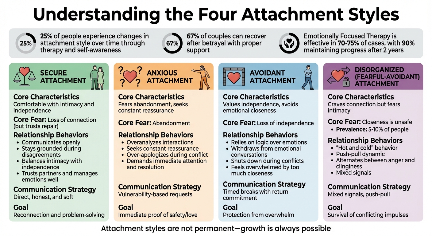 Four Attachment Styles: Behaviors, Fears, and Communication Strategies